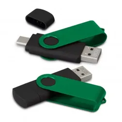 8GB Dual Connector Swivel Flash Drive with Aluminium