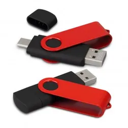 16GB Dual Connector USB Swivel Flash Drives