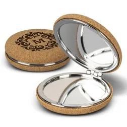 Eco-Friendly Cork Compact Mirror with Magnifying Glass