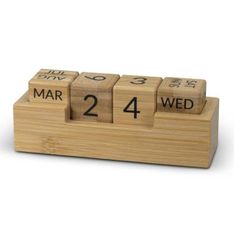 Interchangeable Bamboo Perpetual Desk Calendar