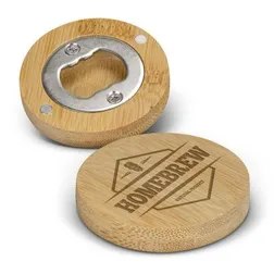 Stainless Steel Magnetic Bottle Opener with Bamboo