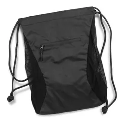 Royale Premium Woven Polyester Drawstring Backpack with Zippered Front Pocket