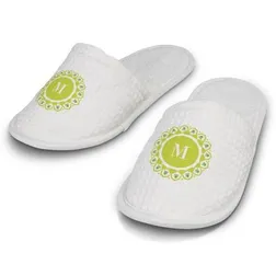 Rochester Waffle Weave Cotton Slippers with Anti Slip Sole