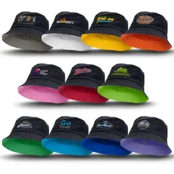 Reversible Cotton Twill Bucket Hat AS NZS Compliant Sun Protection