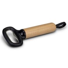Timber Handle Bottle Opener with Silicone Loop