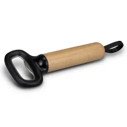 Timber Handle Bottle Opener with Silicone Loop