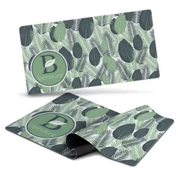 Large Polyester Desk Mat with Non Slip Rubber Base