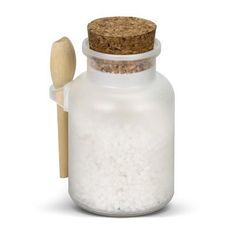 Bliss Vanilla Bath Salts Cork Lid Jar with Wooden Spoon