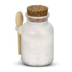 Bliss Vanilla Bath Salts Cork Lid Jar with Wooden Spoon
