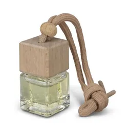 Refillable Glass Car Air Freshener with Beech Wood Lid
