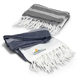 Recycled Cotton Throw Blanket with Fringed Trim