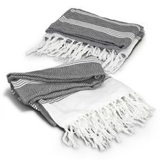 Ohau Recycled Cotton Throw Blanket with Textured Square Pattern