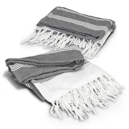 Ohau Recycled Cotton Throw Blanket with Textured Square Pattern