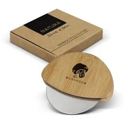 Stainless Steel Wheel Bamboo Handle Pizza Cutter