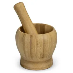 Natural Bamboo Mortar and Pestle Gift Set