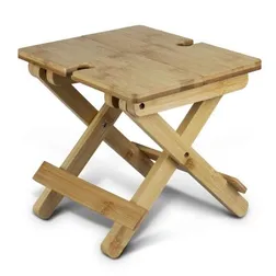 NATURA Bamboo Folding Wine Table Two Glass Holder