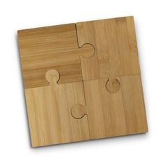 NATURA Bamboo Puzzle Interlocking Coaster Set