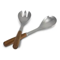 Keepsake Acacia Handle Stainless Steel Salad Servers