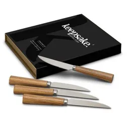 Acacia Handle Stainless Steel Steak Knife Gift Set