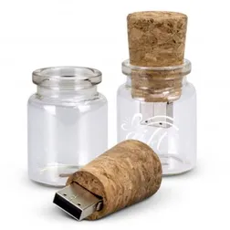 Cork and Glass Bottle Shaped 8GB Data Storage