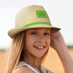 Bruno Paper Weave Fedora Hat with Coloured Ribbon