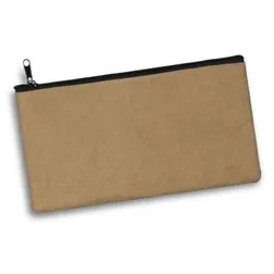 Eco Friendly Kraft Paper Stationery Pouch with Black Zipper