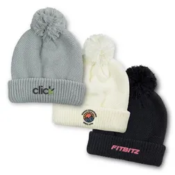 Bumble Double Knit Acrylic Beanie with Pom Pom