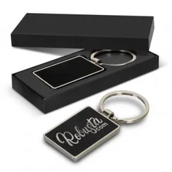 Zinc Alloy Rectangle Key Ring with Laser Engraving