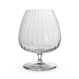 Optica Ribbed Crystal Cognac Glass with Titanium Reinforced Stem