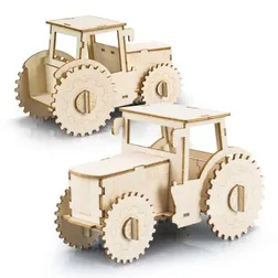 Basswood Tractor Wooden Assembly Model Kit