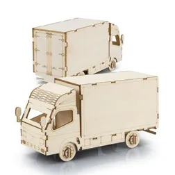 Basswood Laser Cut Truck Model Construction Kit