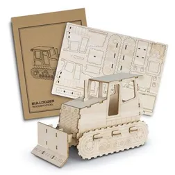 Basswood Bulldozer Model Assembly Kit