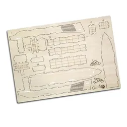 BRANDCRAFT Cargo Ship Laser Cut Basswood Construction Kit
