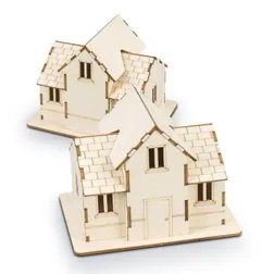 BRANDCRAFT Basswood House Model Kit with Laser Engraving