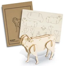 Flatpack Basswood Sheep Model Eco Friendly Puzzle Toy