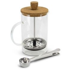 Onsen Borosilicate Glass Coffee Plunger with Cork Lid