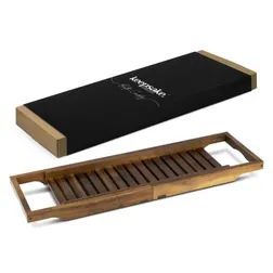 Acacia Wood Bath Caddy with Extending Tray