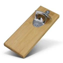 NATURA Bamboo Magnetic Fridge Bottle Opener with Cap Catcher