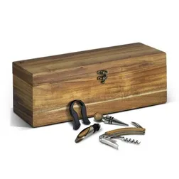 Acacia Wood Wine Gift Set with Accessories