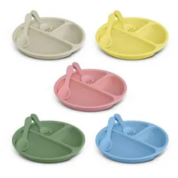 Silicone Kids Meal Plate with Utensils Set