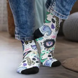 Mojo Cotton Polyester Spandex Crew Socks Custom Sublimation