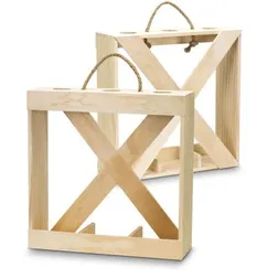 Pine Wood Gift Crate for Three Wine Bottles