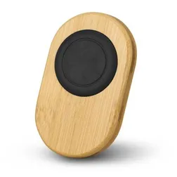 Bamboo Magnetic Car Phone Holder with Silicone Air Vent Clip