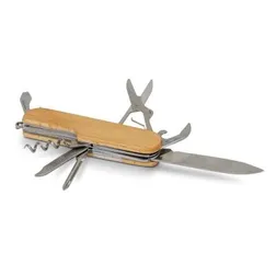 Beech Wood Swiss Style Seven Tool Pocket Knife