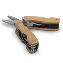 Beech Wood Handle Nine Function Multi Tool With Carry Pouch