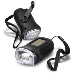Rechargeable Crank Mechanism Solar Panel Torch