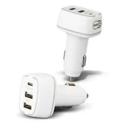 Fast Triple Port Car Charger with Type C