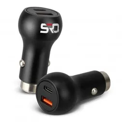 Dual Port Car Charger with Safety Hammer