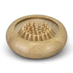 Folding Bamboo Hairbrush with Magnetic Mirror