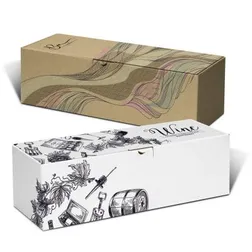 Magnum Wine Bottle Corrugated Gift Box with Hinged Lid